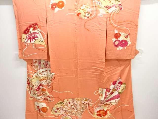 JAPANESE KIMONO / ANTIQUE KIMONO / SILK / KINSHA / FLOWER ROUNDEL